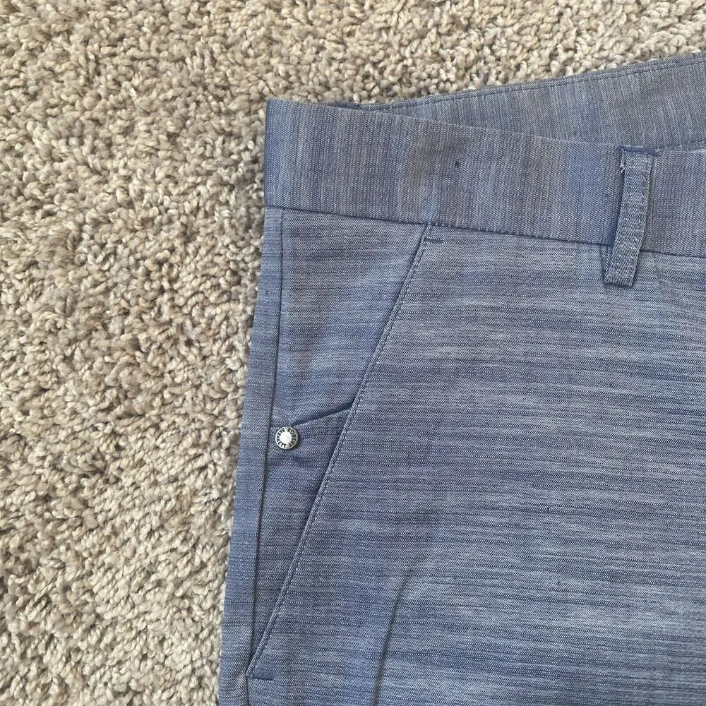 Robert Barakett Men's Size 40 Dusty Moss Lomita Casual 8” Knit Twill Shorts Blue